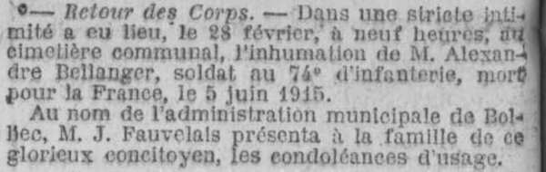 19220303 inhumation bellenger